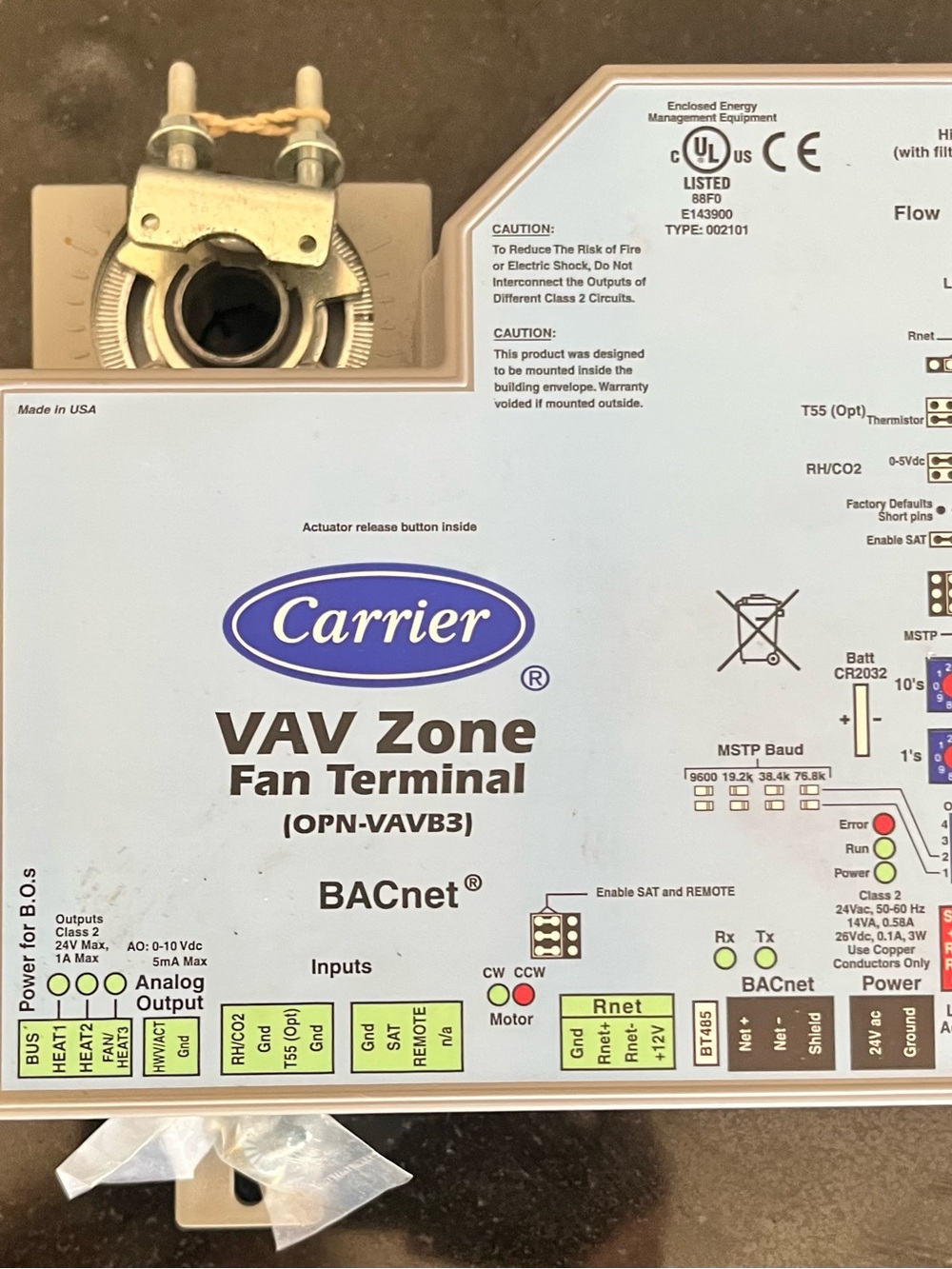 VAV Zone Fan Terminal (White) - BACnet Compatible